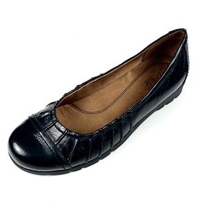 Life Stride Black Faux Leather Flats Size 8.5